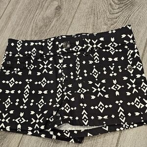 Black and White Patterned Shorts